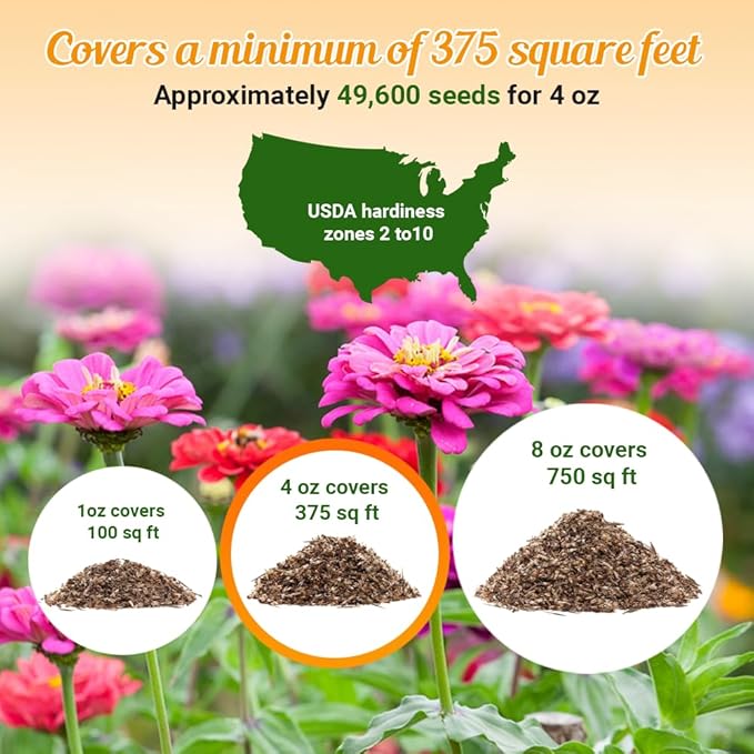 Monarch Butterfly Rescue Wildflower Seeds 4oz. Bulk Open-Pollinated Wildflower Seed Packet, No Fillers, Annual, Perennial Milkweed Seeds for Monarch Butterfly 4 oz