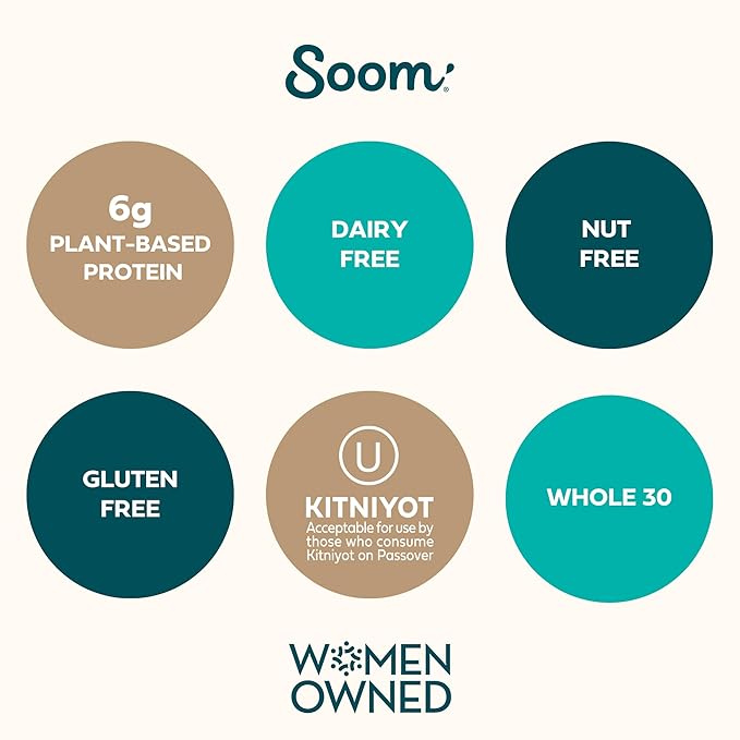 Soom Foods Organic Tahini 11oz (1 Pack) | Roasted & Ground Sesame Seed Paste | Creamy Tahini for Dubai Chocolate, Hummus, Sauces | Vegan, Nut-Free, Gluten-Free, Kosher, Keto, Paleo, Whole30