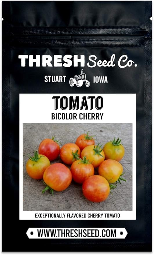 Bicolor Cherry Tomato - 50 Seeds - Heirloom & Open-Pollinated Variety, USA-Grown, Easy-to-Grow, Non-GMO Vegetable Seeds for Planting Outdoors in The Home Garden, Thresh Seed Company