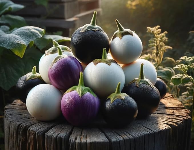 30+ Seeds Eggplant Round Mix - Vegetable Multicolor