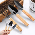 6 PCS Mini Gardening Tool Set, Shovel, Spade, Rake Kit with Ergonomic Wooden Handles for Planting, Weeding and Cultivating, Kid Gardening Plant Tool for Cactus Herbs Indoor Miniature Plants(2 Sets)