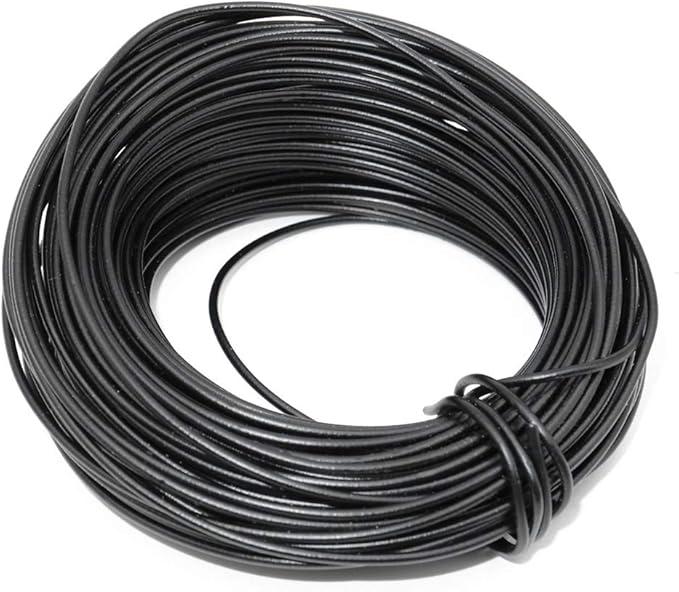 KINGLAKE 66 Feet Black Sturdy Plastic Coated Garden Wire 2mm Plant Twist Tie