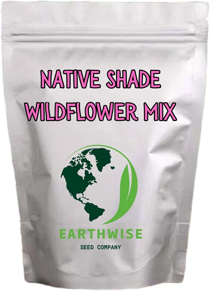 Earthwise Shady Native Wildflower Seed Mix – 1lb – Pollinator-Friendly, Shade-Tolerant Wildflowers – 750 sq. ft.