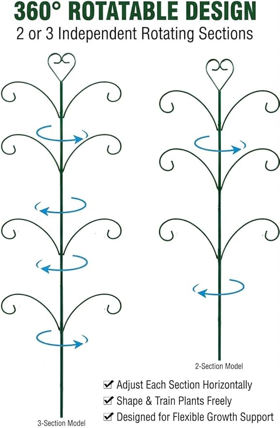 2 Pack Monstera Plant Support, 31” & 46” Adjustable Steel Plant Stakes for Indoor & Outdoor Use, Garden Plant Support for Climbing Potted Plants