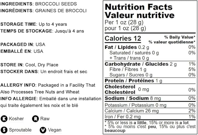 Food to Live Broccoli Seeds for Sprouting, 2.5 Pounds – Vegan, Kosher, Sirtfood, Bulk. Rich in Sulforaphane, Vitamin C, Vitamin A. Great for Growing Sprouts, Microgreens. High Germination Rate