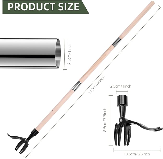 Weed Puller Tool，Garden Hand Weeding Tool，Stand Up Heavy Duty Root Removal Tool，Weed Puller Tool with Long Handle，Easily Remove Weeds Without Bending, Pulling,or Kneeling