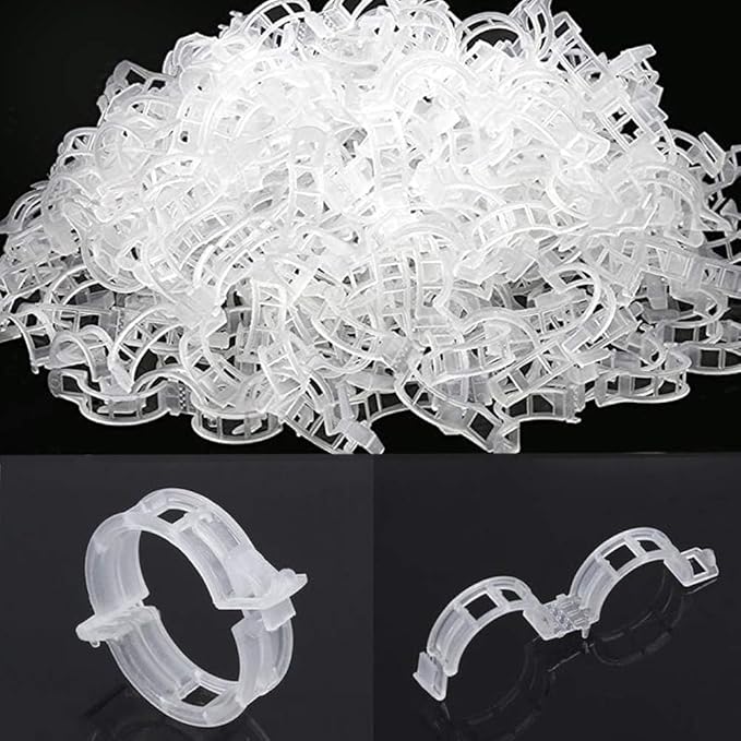 Clear Plant Support Clips 300 PCS, Reusable Plastic Garden Clips for Climbing Plants, Tomato Trellis Clips for Cucumber Eggplant