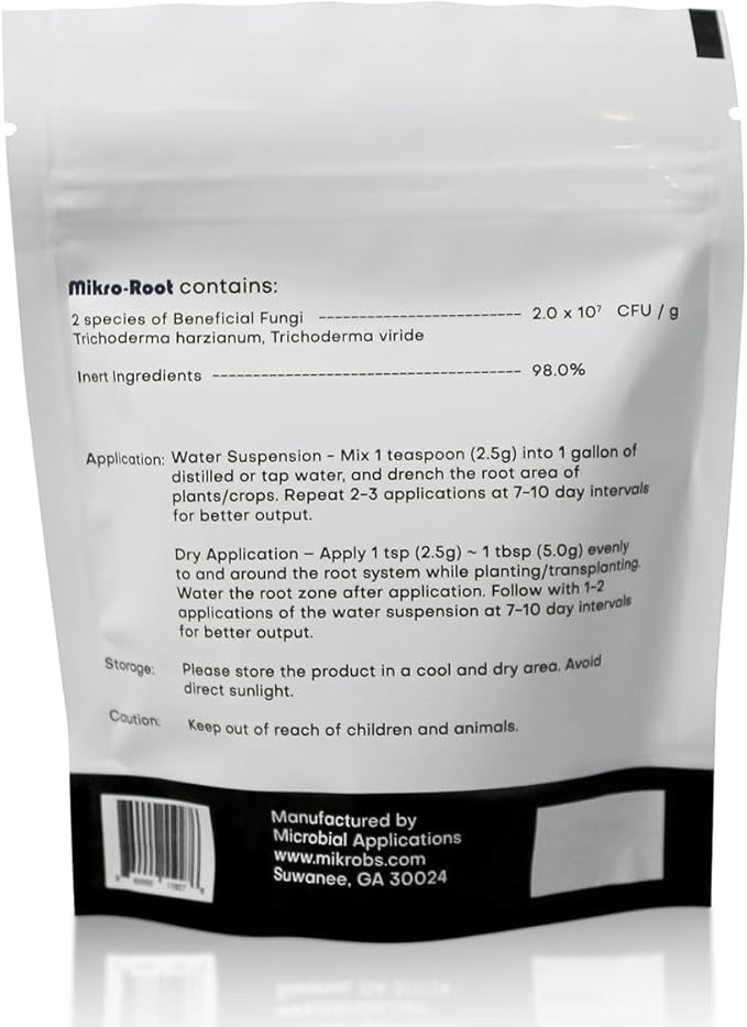 Mikro-Root, Trichoderma Fungi for Healthier Root Management. Solubilize Fixed Phosphate in The Soil to be readily Available to Plants (4 oz)