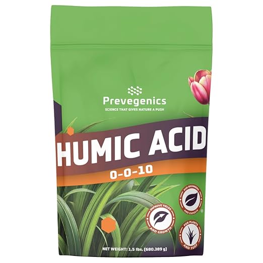 Humic Acid Powder 0-0-10 | Premium Soluble Fertilizer & Soil Conditioner | Enhances Nutrient Uptake, Root Growth & Microbial Activity (1.5 pounds)