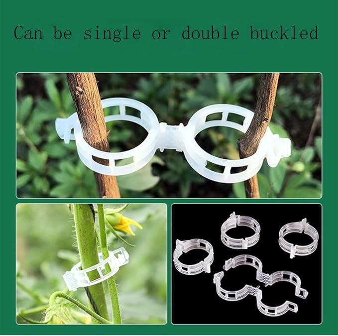 100Pcs White Secured Plastic Plant Clip, Plant Clips for Climbing Plants,Plant Clips for Climbing Plants,Plant Support Garden Clips Plant Support Structures