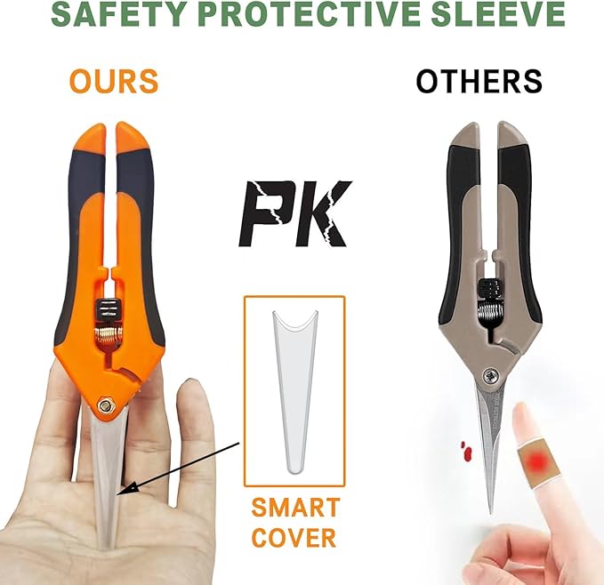 Hand Pruner， Pruning Shear，Garden clippers, snip scissors, ratchet pruning shears, work 3 times easier, gardening tools, sharp garden scissors, arthritis weak hand snips (Orange)