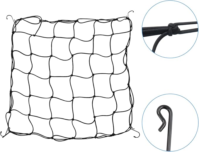 3 x 3Ft Trellis Netting with Hook, Heavy Duty Stretchy Scrog Plant Net Support for Indoor Outdoor Garden Plant Growing Tents