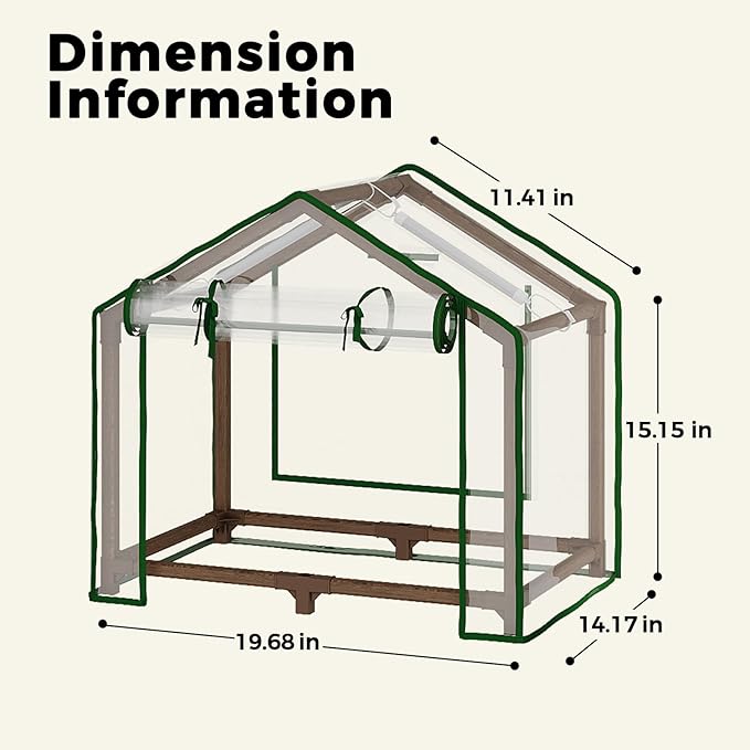 Leaf&Lull Mini Greenhouse Indoor Desktop with Grow Lights Small Grow Tent Reusable Portable Warm House with PE Cover Ventilation Window for Seed Starting&Plant Growth