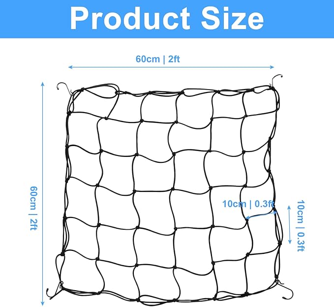 3 x 3Ft Trellis Netting with Hook, Heavy Duty Stretchy Scrog Plant Net Support for Indoor Outdoor Garden Plant Growing Tents