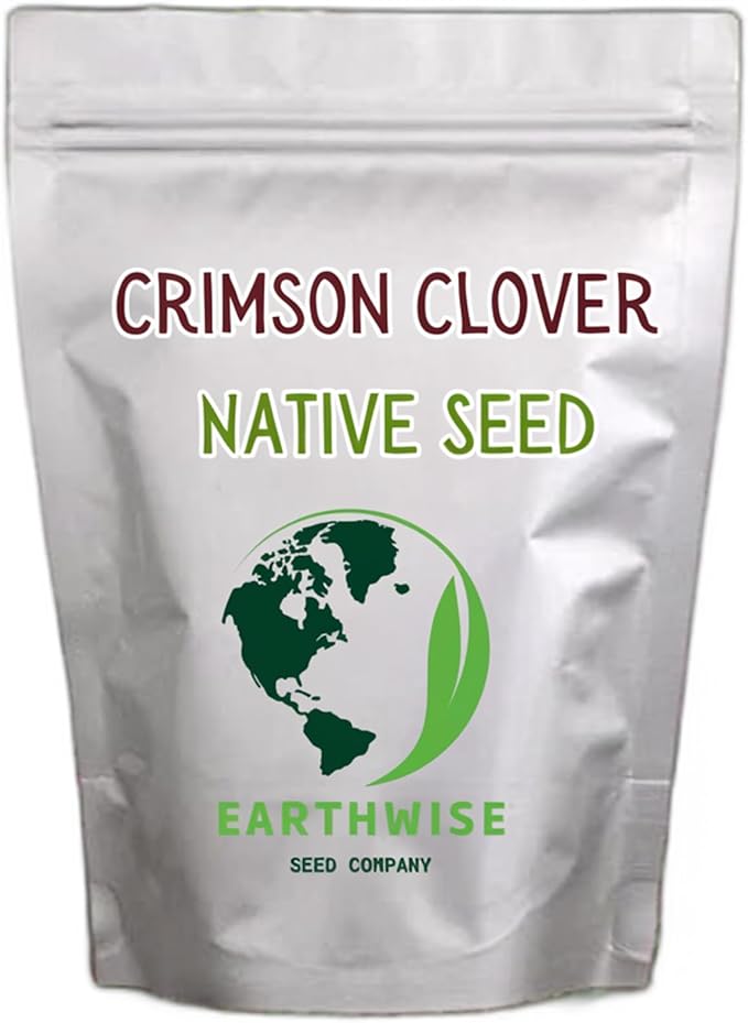 Earthwise Crimson Clover Seed (Trifolium Incarnatum) – 1/2 lb Bag – Covers Up to 500 sq ft – Over & Over Variety