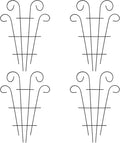 4 Pack 16'' Black Plant Wave Shape Trellis for Potted Climbing Plants Indoor, Outdoor Metal Garden Trellis for Climbing Plants House Plants Flowers Vine Ivy