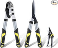 Colwelt Loppers Hedge Shears Garden Shears Set 3Pcs, Compact 17’’ Anvil Branch Cutter & Hedge Clippers & Garden Scissors, Shears Gardening Tools for Yard(Set for the bulk of light-to-moderate pruning)