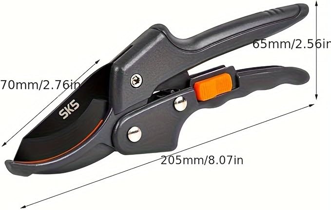 Germany Pruning Shears, Arthritis Weak Hand Snips, Work 3 Times Easier, 1-Inch Cut Capacity Garden Clippers, Ergonomic handle (Pulley - Labor-saving)