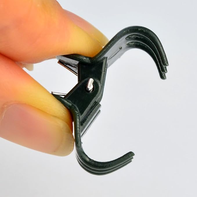 baotongle 100 pcs Plant Clips, Orchid Clips Plant Orchid Support Clips Flower and Vine Clips for Supporting Stems Vines Grow Upright Dark Green