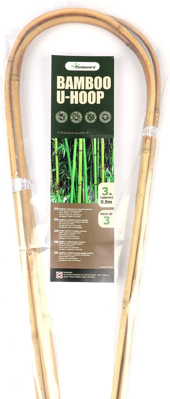 Natural Bamboo Trellis for Climbing Plants Indoor Outdoor, 3 Feet Garden Arch Trellis for Potted Plants, 3 Pack Large Plant Trellises