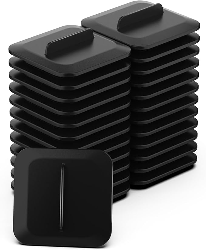 25 Pack Square Plant Spacer Kit for Hydroponic Growing System, Hydroponics Cover Lid Accessories for Indoor Garden Spacer Caps, Compatible with Idoo,QYO,LYKO and Most Square Seed Pods, Black