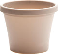 Bloem Terra 8" Diameter Round Pebble Stone Resin Planter Pot with Drainage Holes for Indoor and Outdoor Gardening