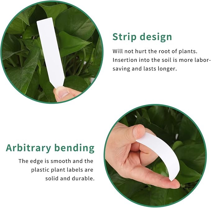 KINGLAKE 100 Pcs 4 Inch Plastic Plant Garden Labels Pot Marker Nursery Garden Stake Tags White