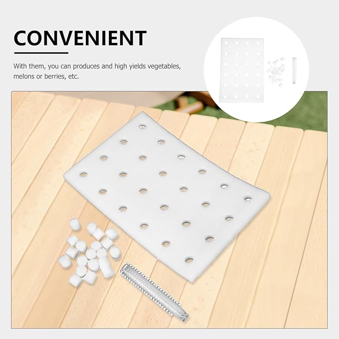 DOITOOL 24 Hydroponic Sponges Planting Tool Planting Tray with 24 Holes Floating Gardening Plate Soilless Cultivation Sponges Cubes Tray for Small Bud Growth & Grow Seedlings