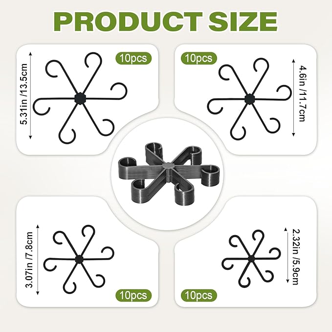 40pcs Plant Stem Support, Plant Support for Indoor Plants, Plastic Reusable Plant Support Clips, Indoor Plants Accessories