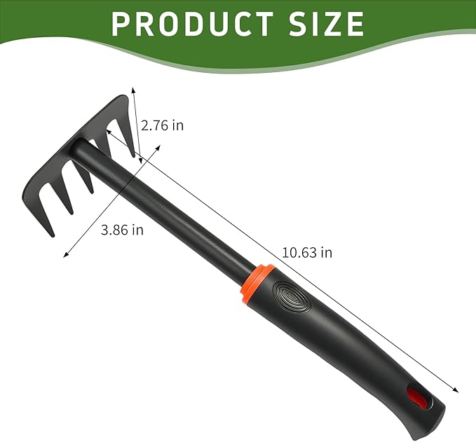Weed Rake, Small Garden Weeder Rake, Gardening Weeding Tool for Rake for Leaves for Vegetable Gardening Backyard Farm Planting