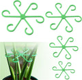 12Pcs Plant Stem Supports, Reusable Plastic Plant Accessories Indoor, Monstera Plant Support for Climbing Houseplants, Stakes Trellis Stem Hook Growth Tools for Neat Garden Arrangement(Green)