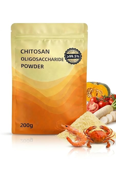 Chitosan Oligosaccharide - Purity >99.5% Soil Activator Water-SolubleFertilizer Powder 200g, For Plants, Garden Fertilizer, Fruits and Vegetables Easy-to-Follow Instructions (For Fertilizer Use Only).