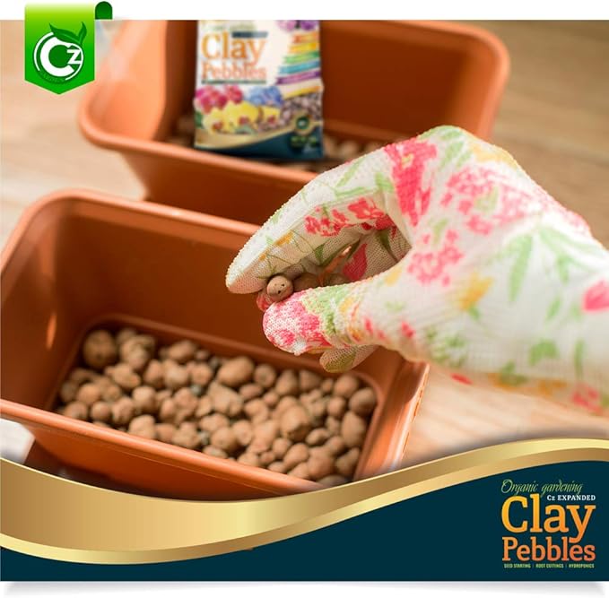 Expanded Clay Pebbles Grow Media for Orchids, NFT DWC Hydroponics, Aquaponics, Aquaculture LECA Plant Garden Soil Conditioner Amendment Ceramsite Aggregate (4 LB Cz Expanded Clay Pellets)