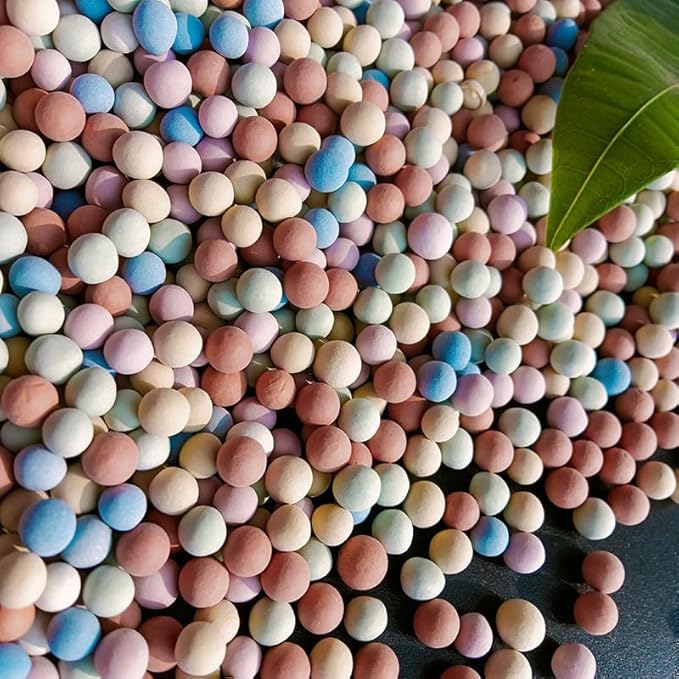 2 lb Clay Pebbles Clay Balls for Plants 6mm-8mm Mini Hydroponics Ceramic Ball Horticultural Grade Succulent Soil,for Plant Pots Vase Fillers Hydroponic Growing,Colourful