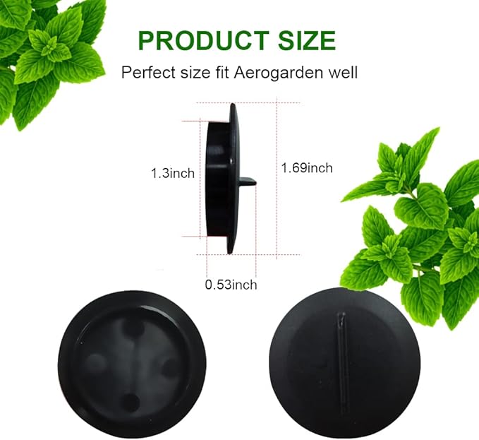 Plant Spacer Kit Compatible with Aerogarden,Plant Spacer Cover for Aerogarden Spacer Caps,for Indoor Hydroponic Growing System,Plant Grow Deck Openings, Round, 25 Pack, Black