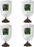 CMINGJ Plant Frost Protection Covers with Viewing Window, 31.5" x 47.2", 2.06oz/yd², Reusable Drawstring Tree Cover, Winter Tree Blanket with Zipper for Plants, Frost Protection Cloth (4 Pack)