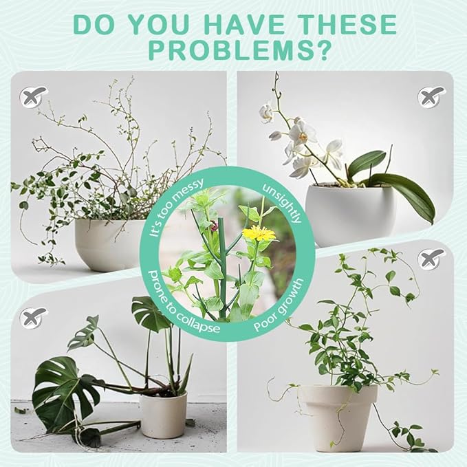 Plant Stakes Set, Stackable Monstera Plant Support, Garden Plant Support Stakes for Indoor Outdoor Plants, Climbing Structures Holder Stick Moss Pole for Support Tall Potted Plants (Green 5 Pack)