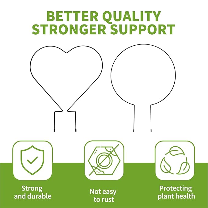 Trellis for Potted Plants, Small House Plant Support, Indoor Plant Trellis for Climbing Plants (Circle and Heart Shape)