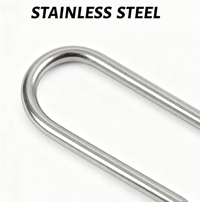 Atlantic Stainless Steel Landscape Staples Garden Stakes 4&6 Inch –Heavy-Duty, Rust-Proof Anchors for securing Weed Barrier Fabric, Plant Covers, Turf, Hoses & Cables. (40, 4 inch)