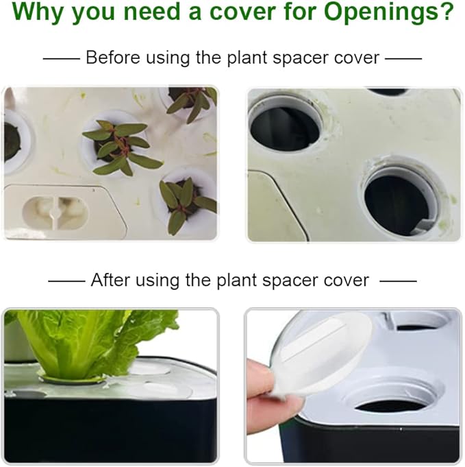 Plant Spacer Kit Compatible with Aerogarden,Plant Spacer Cover for Aerogarden Spacer Caps,for Indoor Hydroponic Growing System,Plant Grow Deck Openings, Round, 25 Pack, White