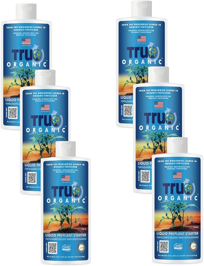 True Organic - 16 oz Liquid Concentrate - Preplant Starter Plan Food - OMRI/Organic/Natural Gardening- Case of 6