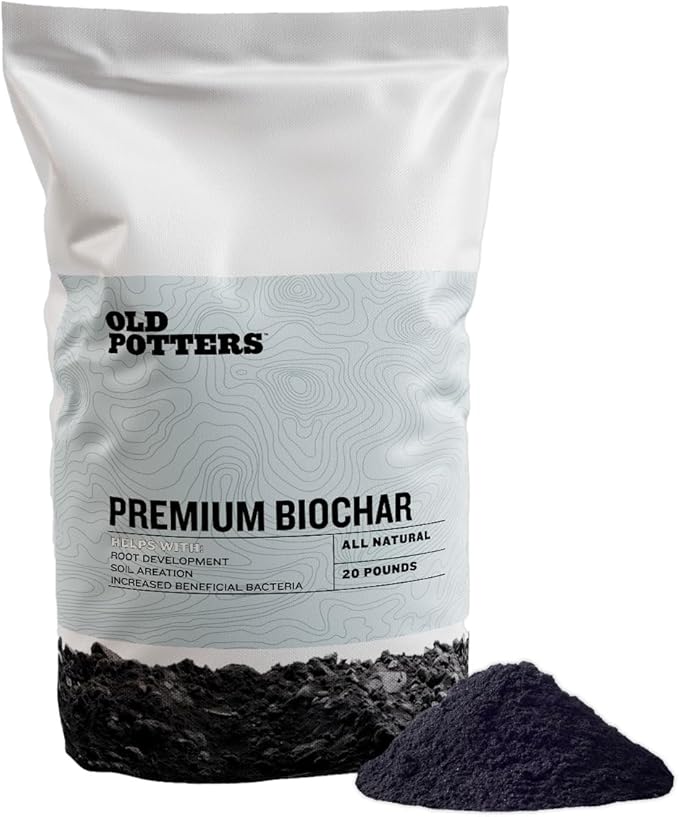 Old Potters Premium Biochar Soil Enhancer – 100% Organic Charcoal Amendment for Improved Soil Health and Plant Growth (24 Quarts)