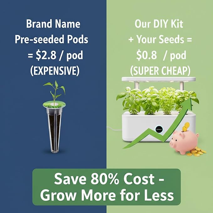 52 Pack Hydroponic Seed Starter Refill Kit - Compatible with Aerogarden & Most Indoor Growing Systems - Includes Grow Sponges,Pod Labels,A&B Plant Food Nutrients (24 Sponges&Labels + A&B Nutrients)