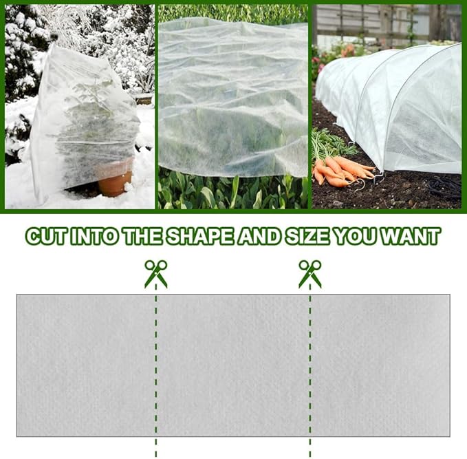 Plant Covers Freeze Protection 6.5 x 16.4 FT 1.2oz/yd² Frost Blankets for Outdoor Plants, Winter Tree Protection Cloth, Garden Frost & Heat Shield Floating Row Cover
