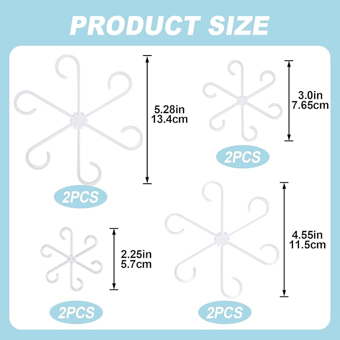 8PCS Climbing Plant Stem Support, 4 Sizes Plastic Houseplant Stem Holders, Reusable Flower Trellis Stem Stakes for Garden, Plant Growth Care Accessories Indoor, Outdoor - Clear