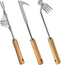 3 Pack Hand Weeder Tool, Manual Weeding Trowel, Crevice Weeder, Stainless Steel Crack Digger, Paver Moss Removal, L-Shaped Gardening Crack Sickle for Lawn Edging and Driveway Maintenance