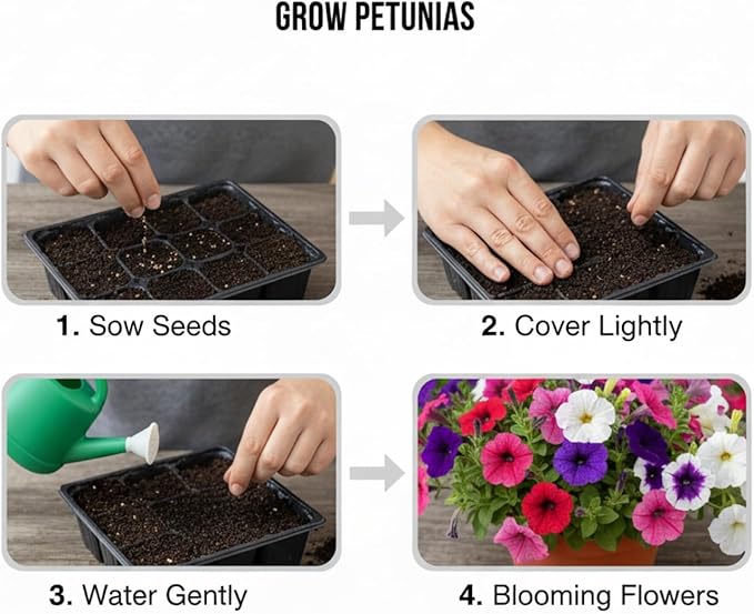 Petunia Seeds for Planting 80000 Plus Mixed Color Flower Seeds for Outdoor Garden Beds Containers and Hanging Baskets