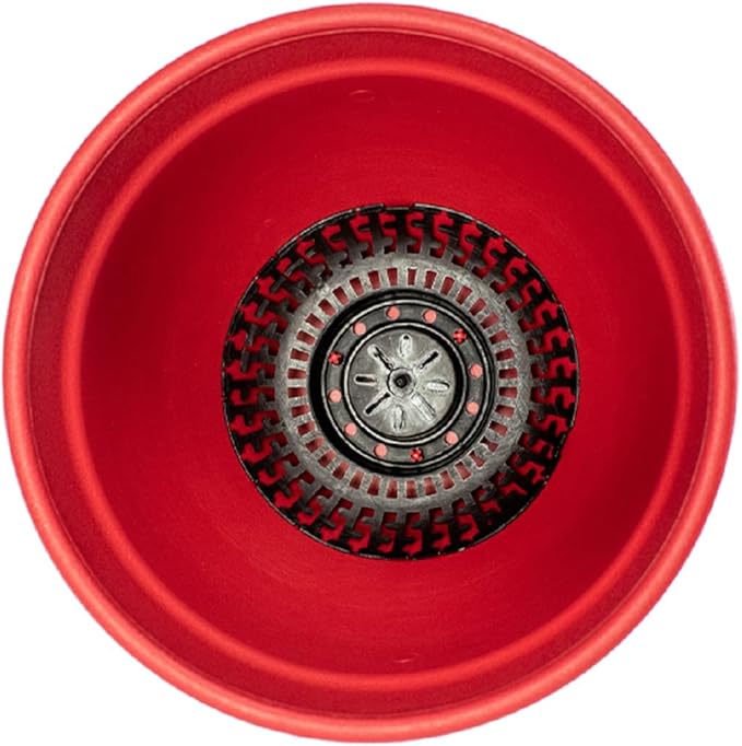 The HC Companies Rings Flower Planter - Self Watering Plant Pots for Herbs & More - Round Lightweight Outdoor & Indoor Planter (8" Warm Red, Pack of 1)