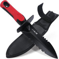 Metal Detector Shovel, Heavy Duty Double Serrated Edge Digger with Sheath, Gardening & Metal Detecting Accessories for Digging, Weeding and Planting