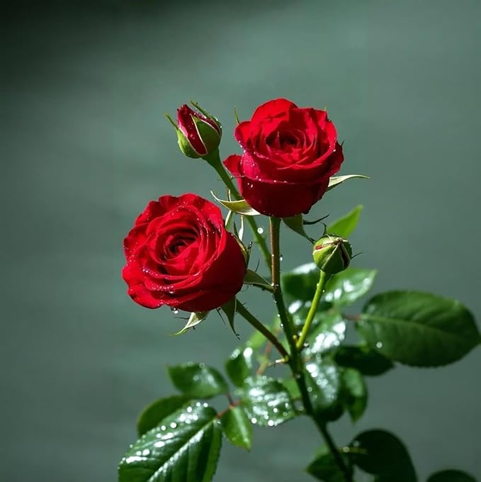50 Red Rose Seeds for Planting – Heirloom Non-GMO Perennial Shrub Rosa Flowers, Classic Deep Red Garden Roses for Flower Beds, Borders and Decorative Landscape Design